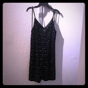 Topshop black velvet snowflake dress NWT size 2